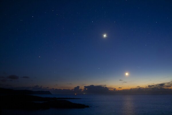 The Azure coast at night