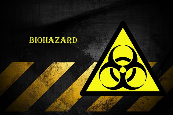 Segno di minaccia biologica su sfondo nero