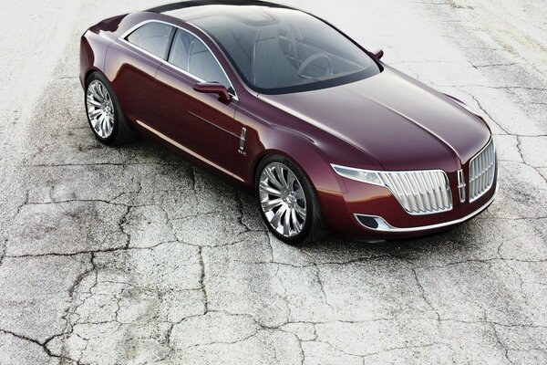 The cherry car is a Lincoln concept car