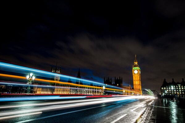 Londres avec un extrait de la route