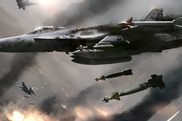 Art shells in the sky battle of planes
