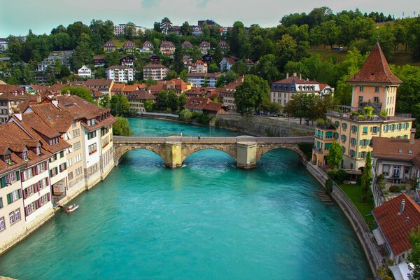 River Bridge Switzerland landscape
