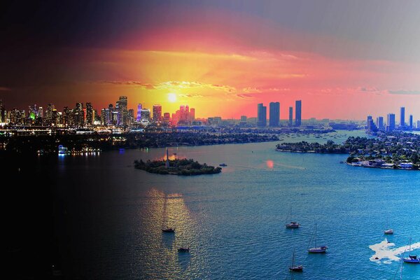 Hermosa puesta de sol de la noche de Florida