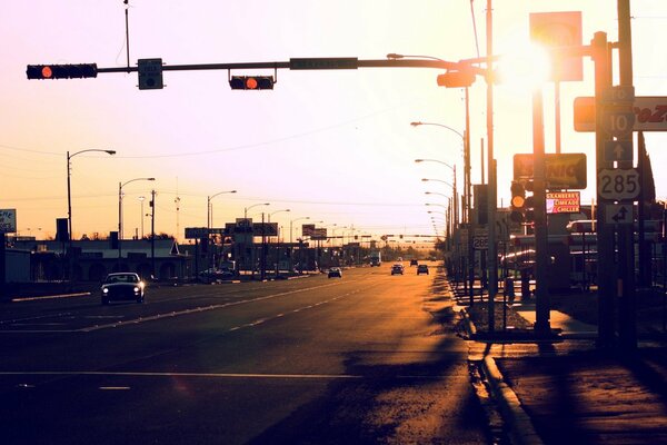 Camino al amanecer puente en Texas