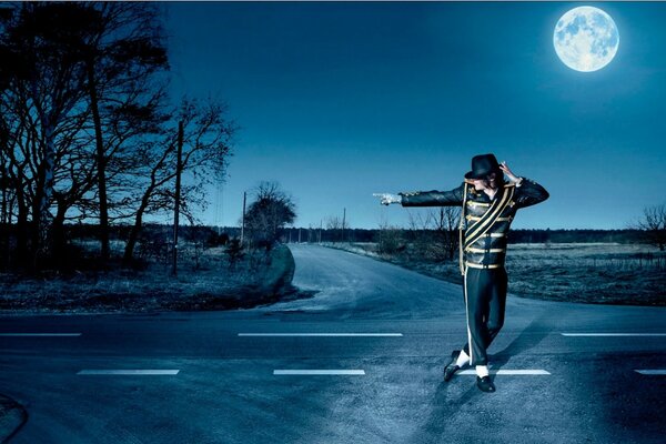 Michael Jackson performs moonwalk