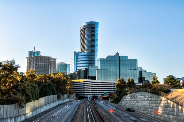 Beautiful view of skyscrapers