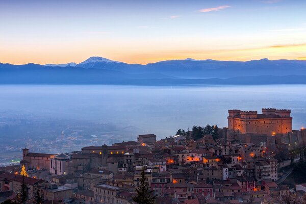 La belleza del crepúsculo italiano