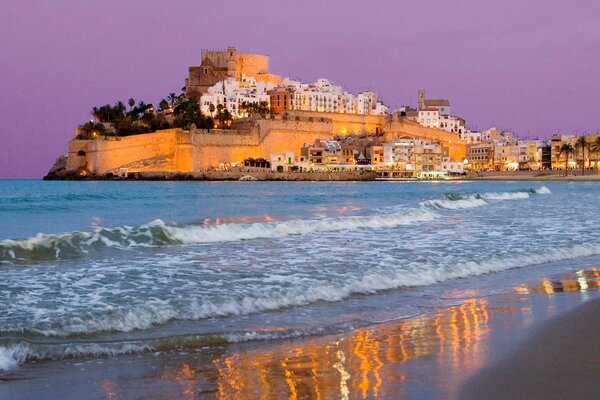 The coast with a view of Valencia in Spain
