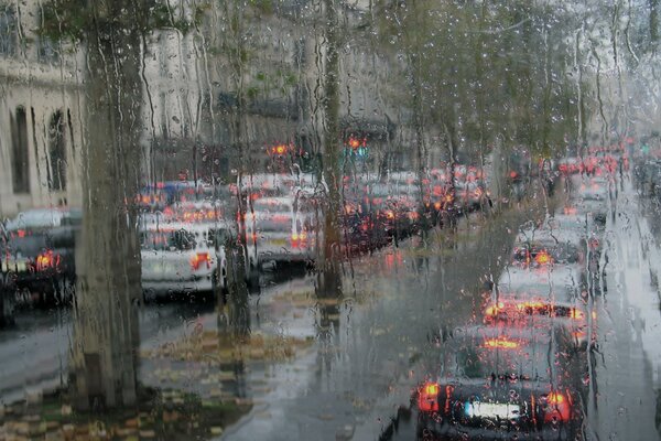 Autumn rain in Paris