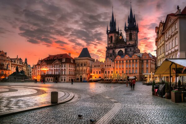 Schönes Foto von Prag im Morgengrauen