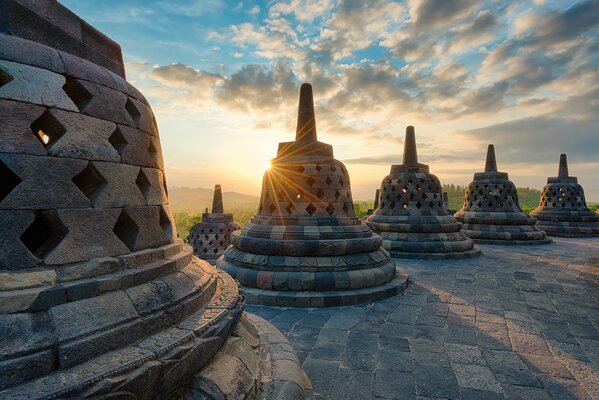 Der Tempelkomplex in Indonesien