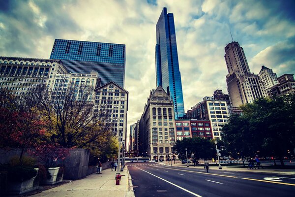 Skyscrapers and buildings of the city of Chicago