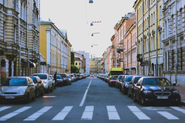 Evening street of the big city