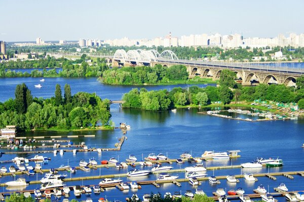 Ukrainian bridge and pier in Kiev