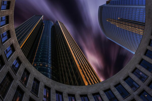 Skyscrapers in the city of Frankfurt in Germany