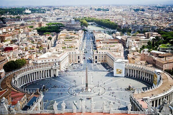 Place ronde dans la ville de Rome