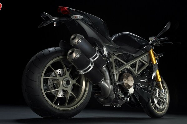 Ducati sports bike on a black background