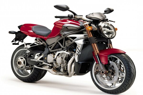 Moto sportiva fresca di colore rosso