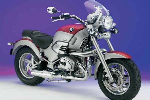 Motocicleta gris rojo BMW