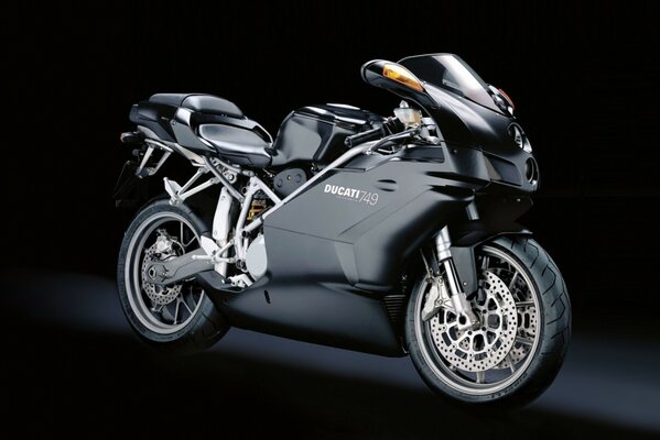 Schwarzes leistungsstarkes Ducati-Motorrad