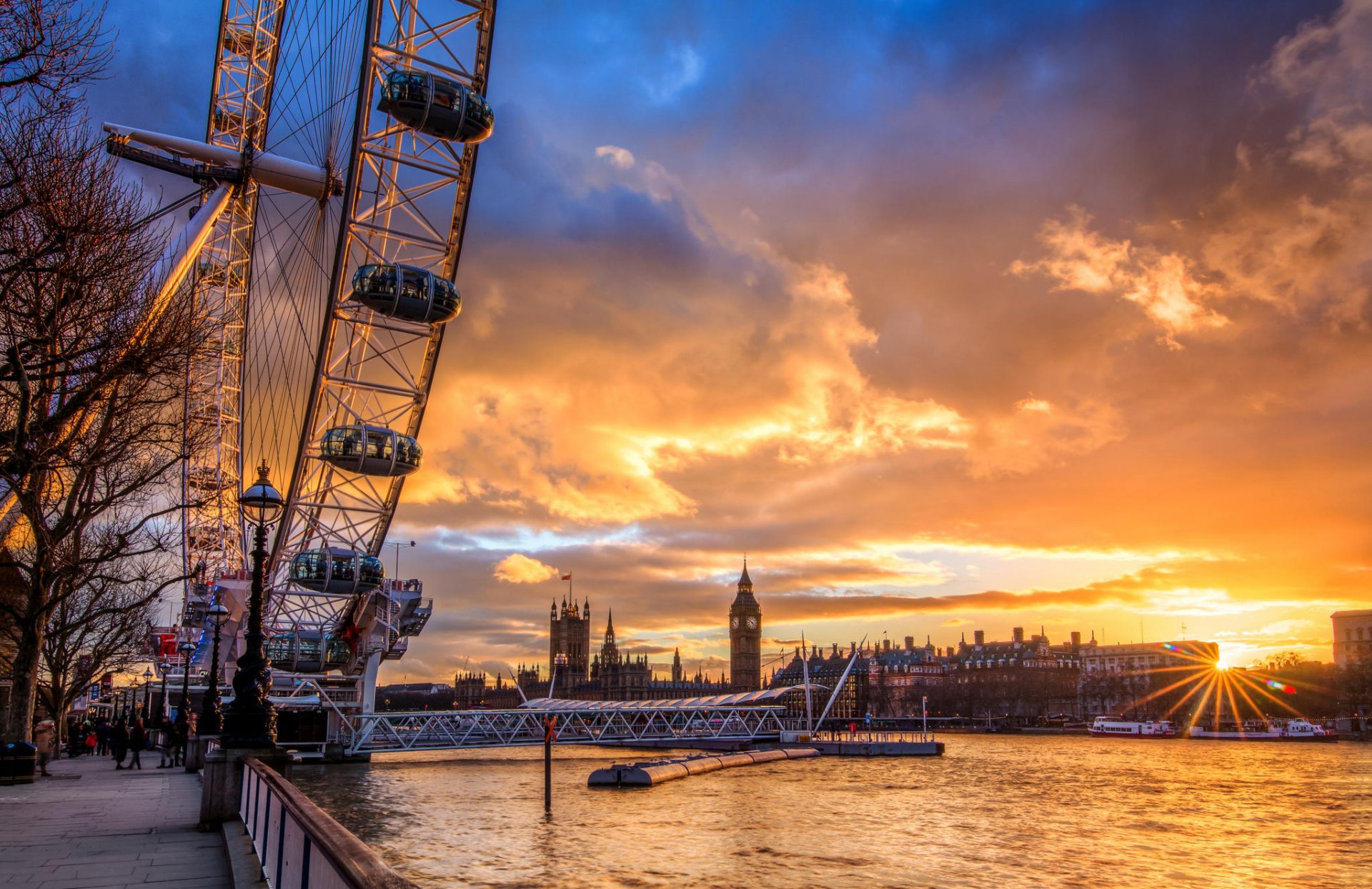 london city sunset london eye england london eye ferris wheel sun river cloud