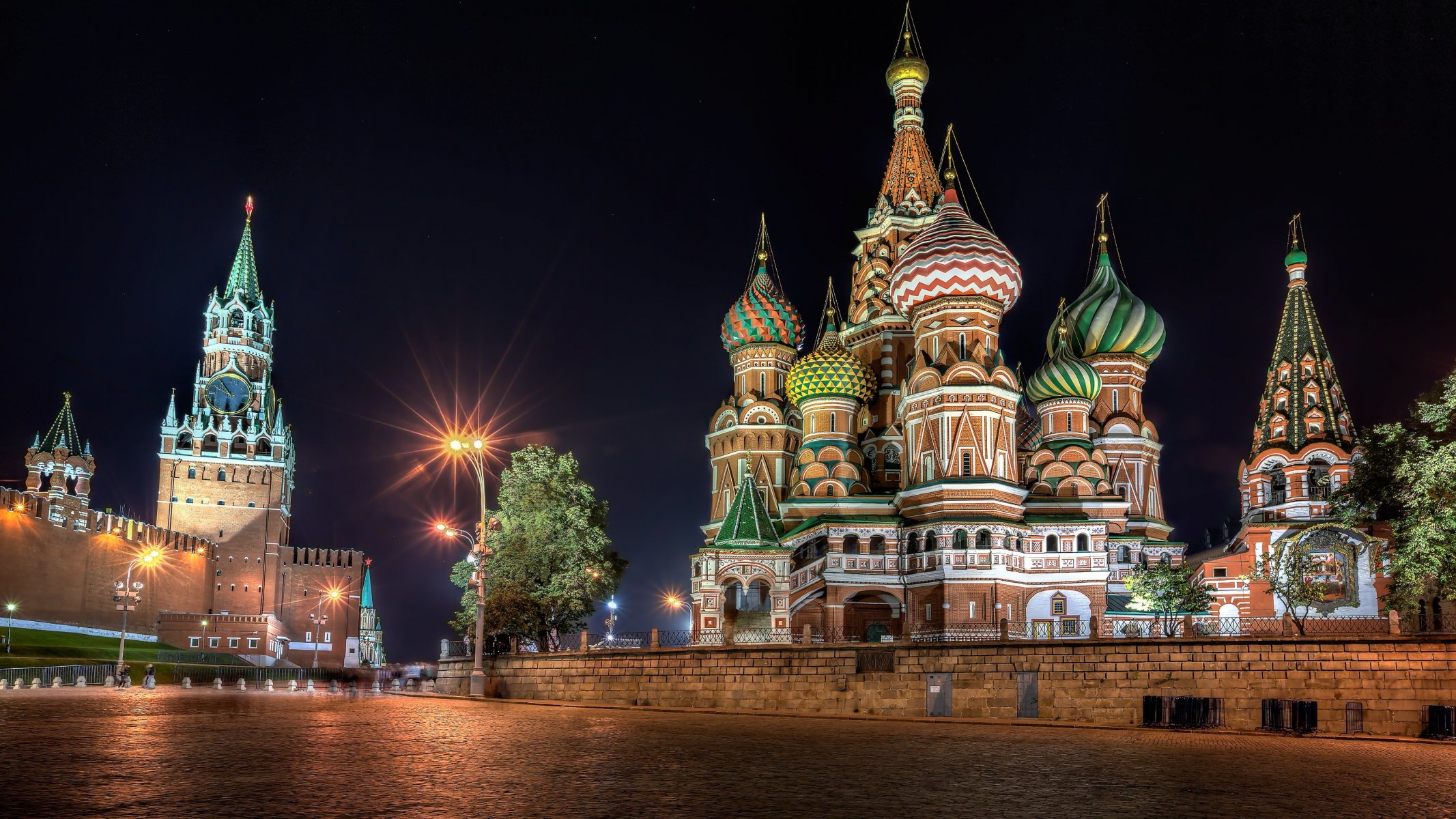 russland russland moskau roter platz basilius-kathedrale kreml nacht