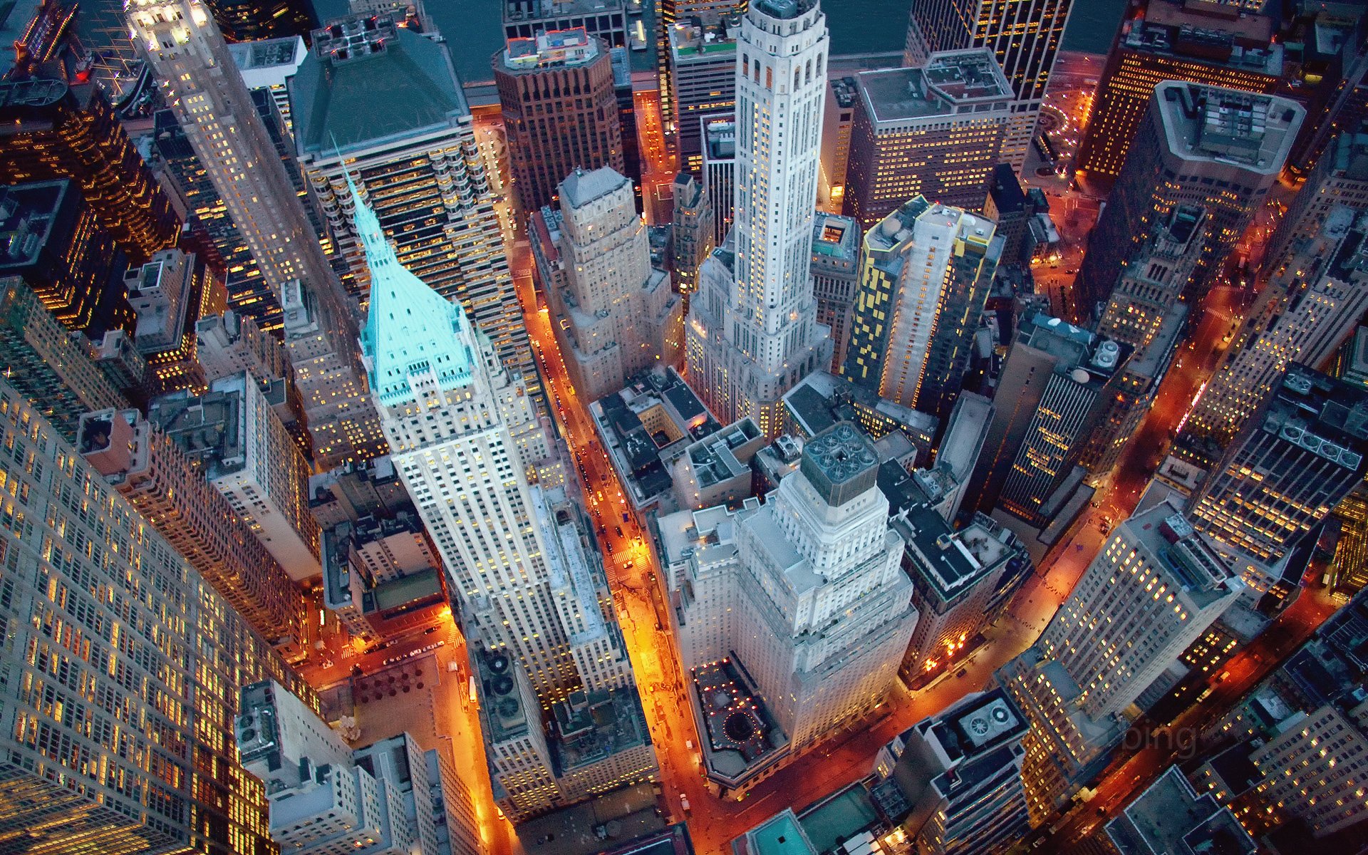 usa city new york new york manhattan wall street evening light