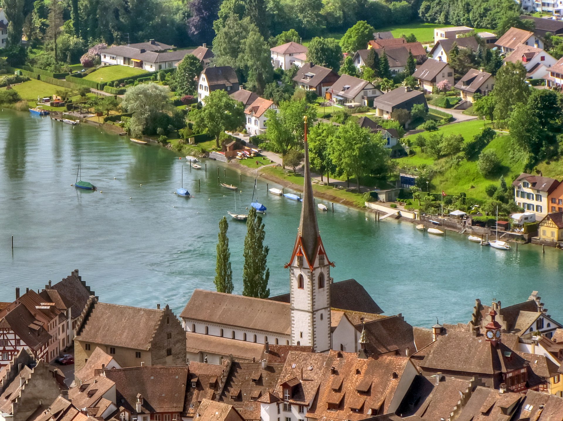 suisse stein am rhein maisons architecture rivière ville