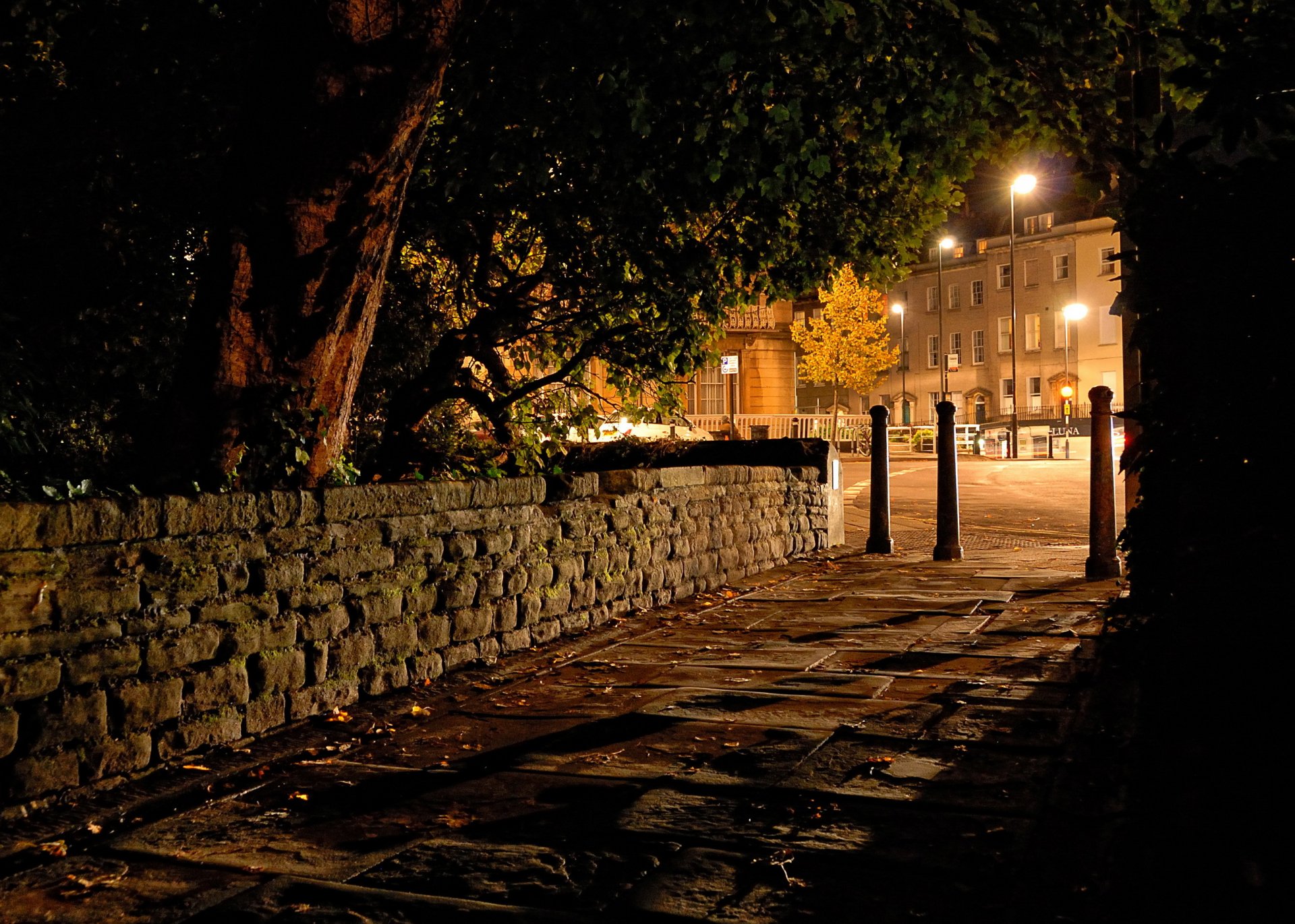 royaume-uni clifton bristol nuit trottoir lanternes rue ville photo