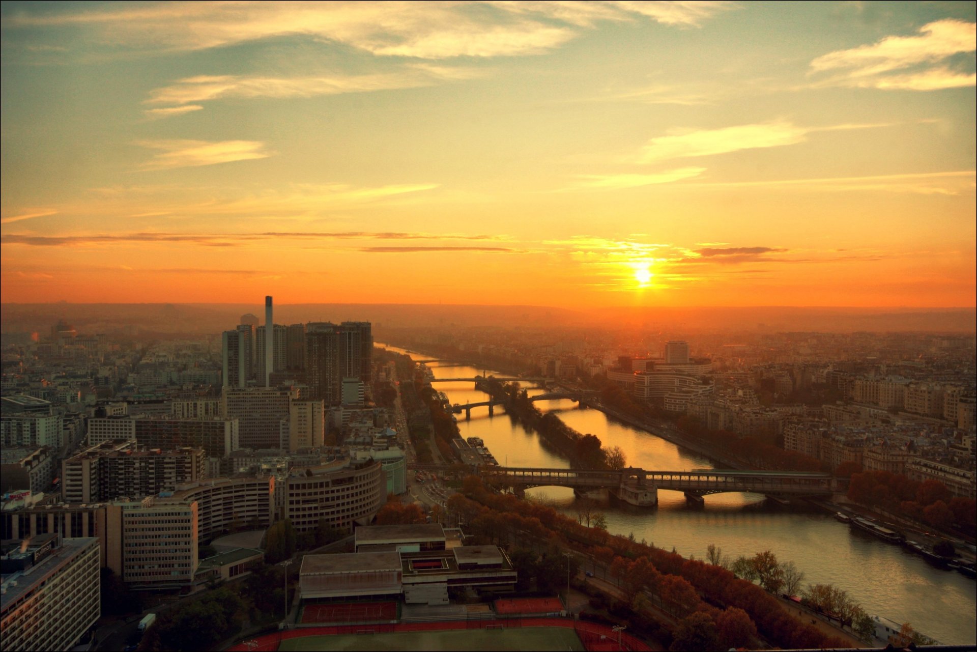 città parigi fiume alba