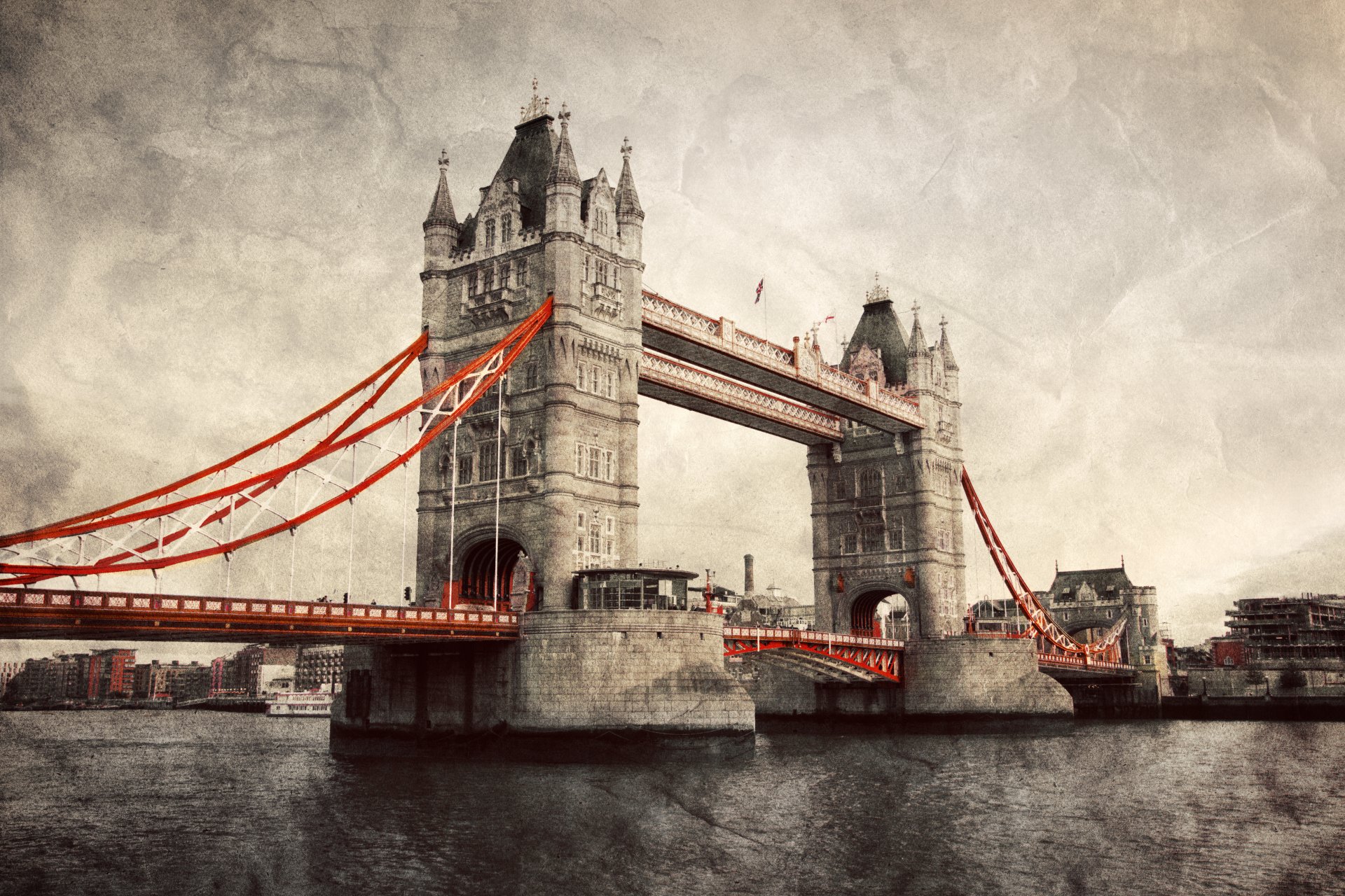 londres angleterre tower bridge tamise vintage