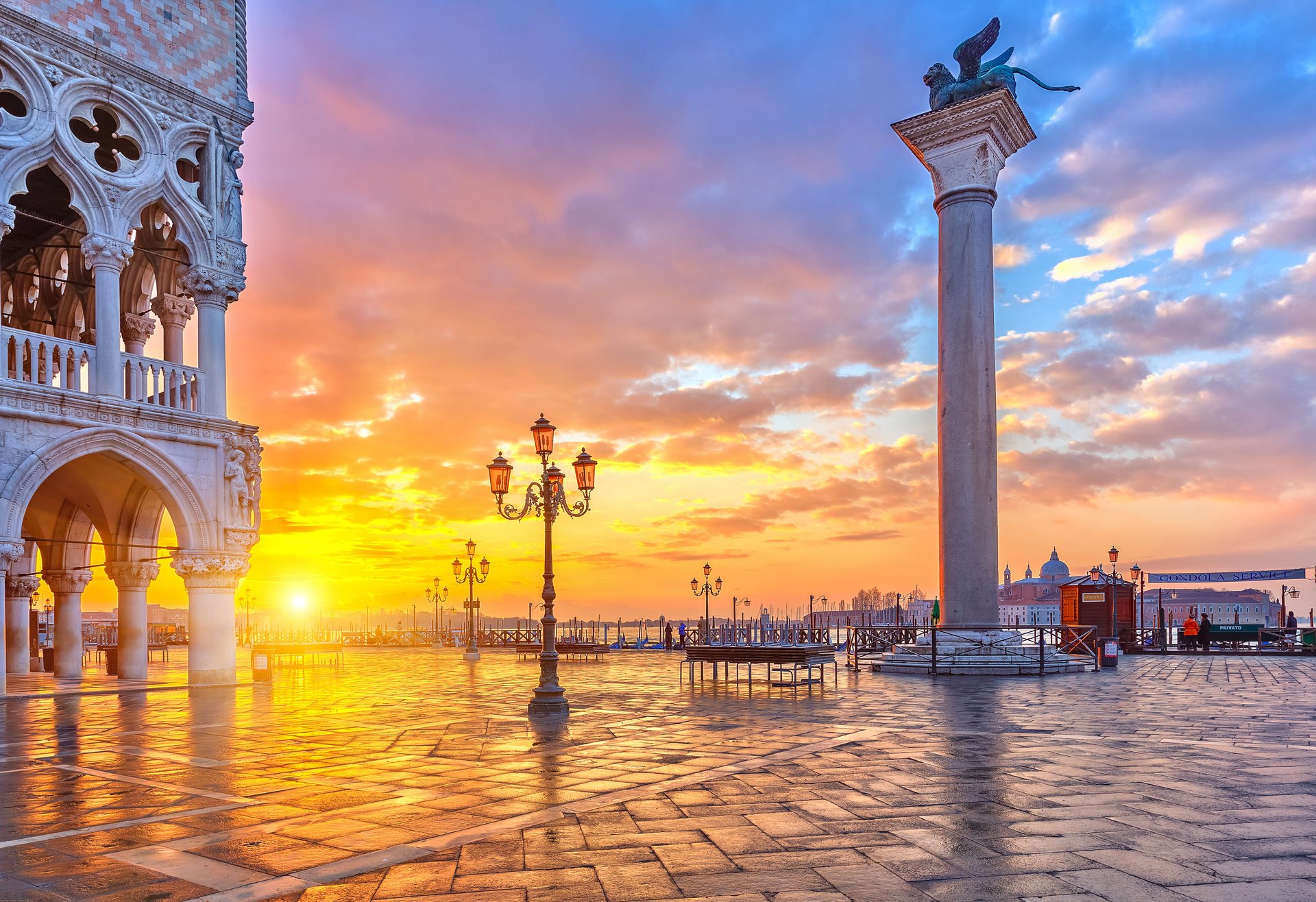 natur himmel wolken wasser landschaft sonnenuntergang stadt italien venedig grand canal