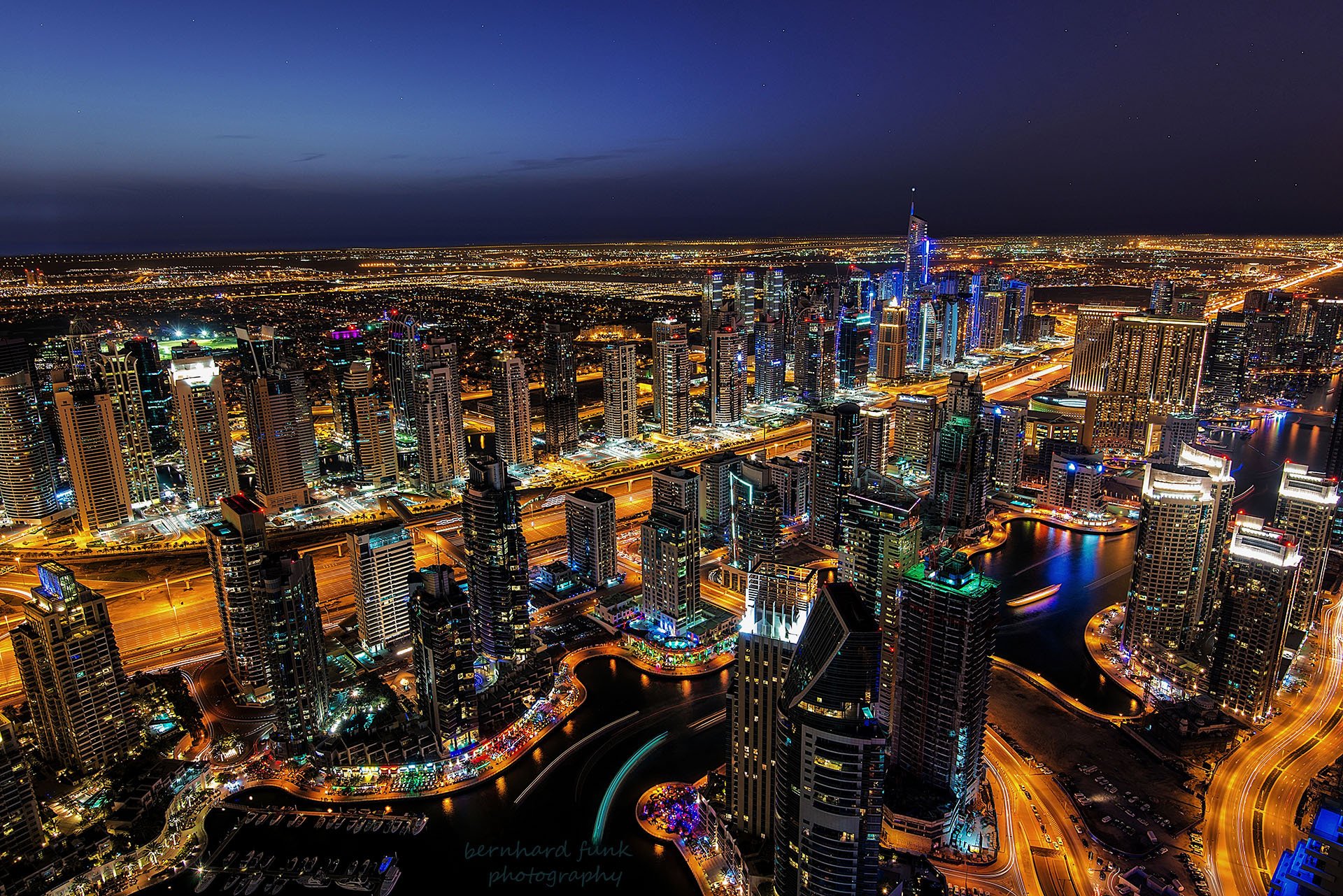 città dubai dubai marina notte luci