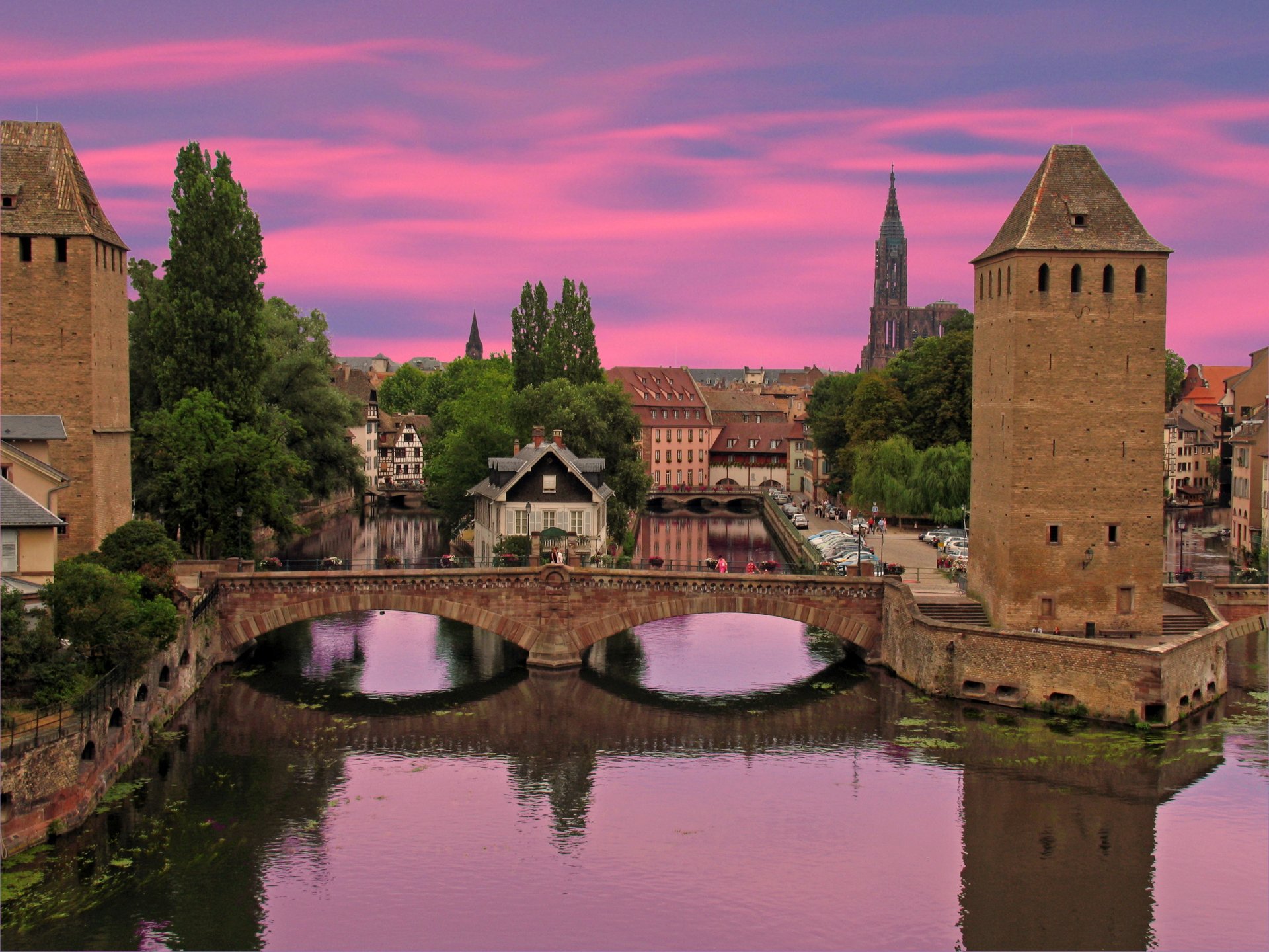 francia puente río alsacia strasbour ciudad foto