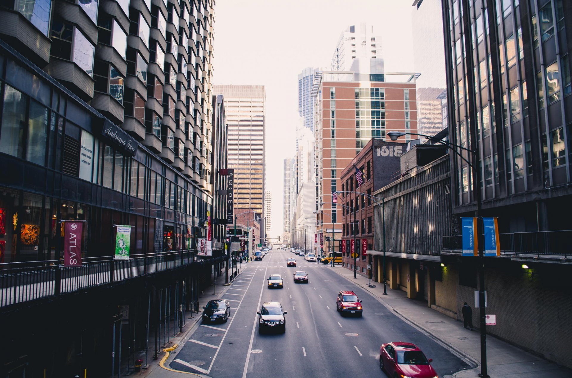 chicago illinois stadt wolkenkratzer straße verkehr