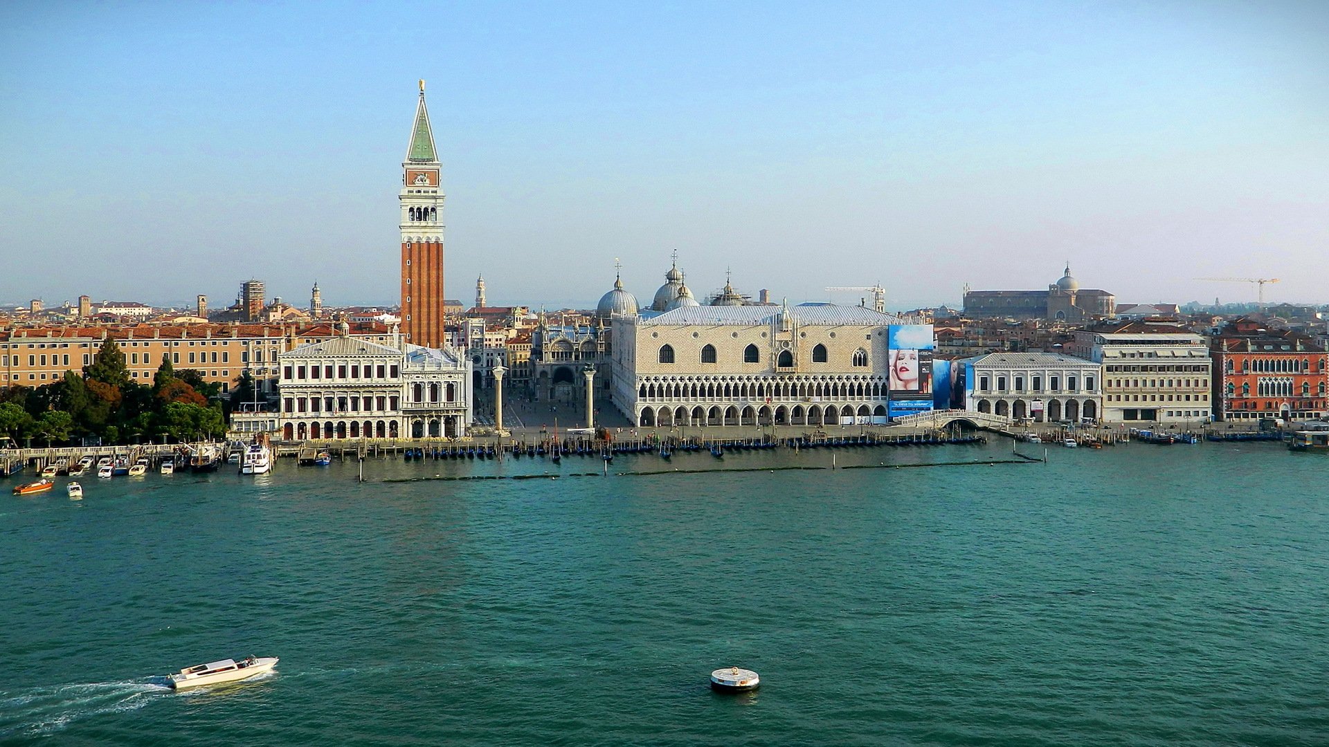 italy venice town house pier boat photo