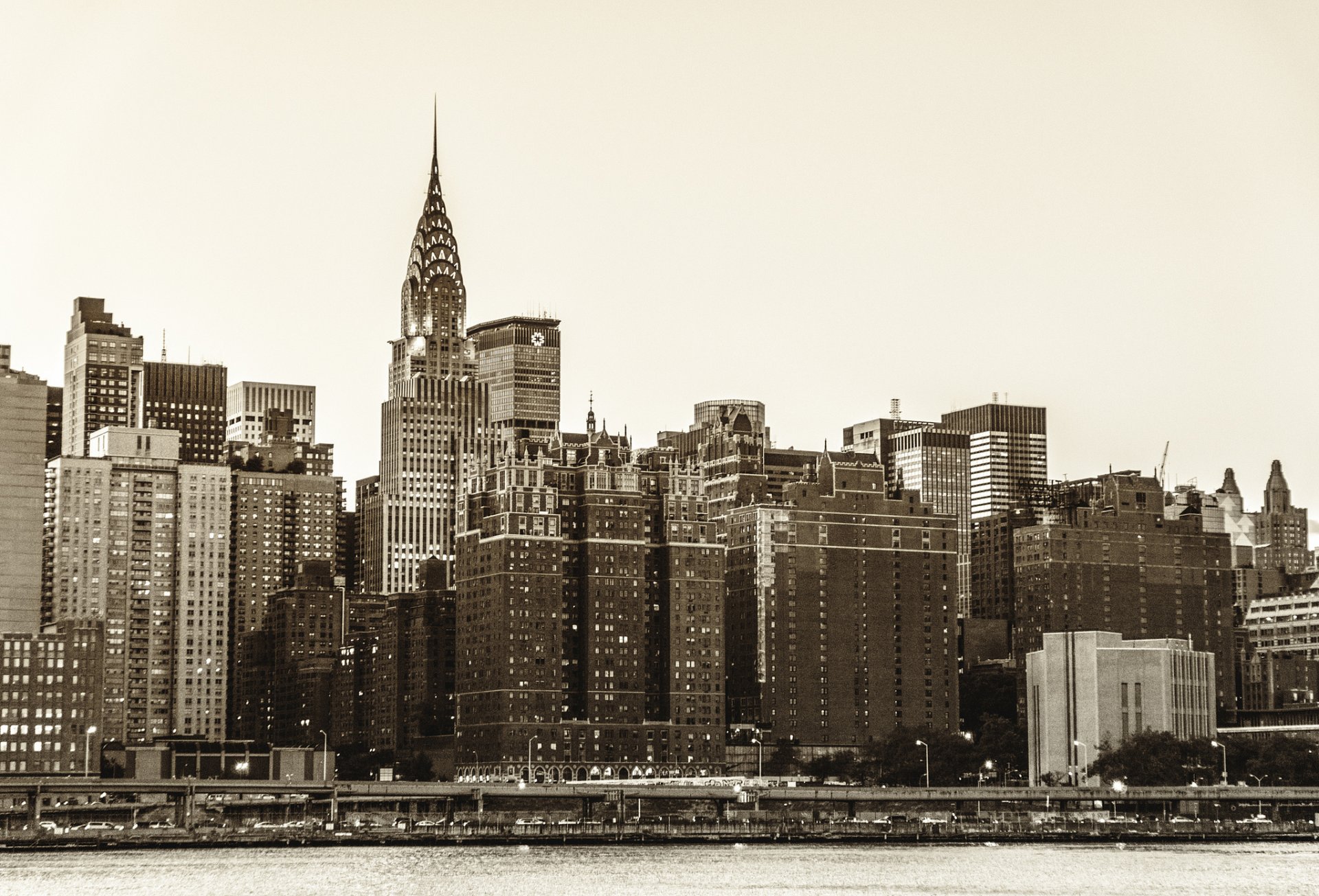 new york usa chrysler building manhattan east river fluss east river stadt gebäude wolkenkratzer häuser hochhäuser