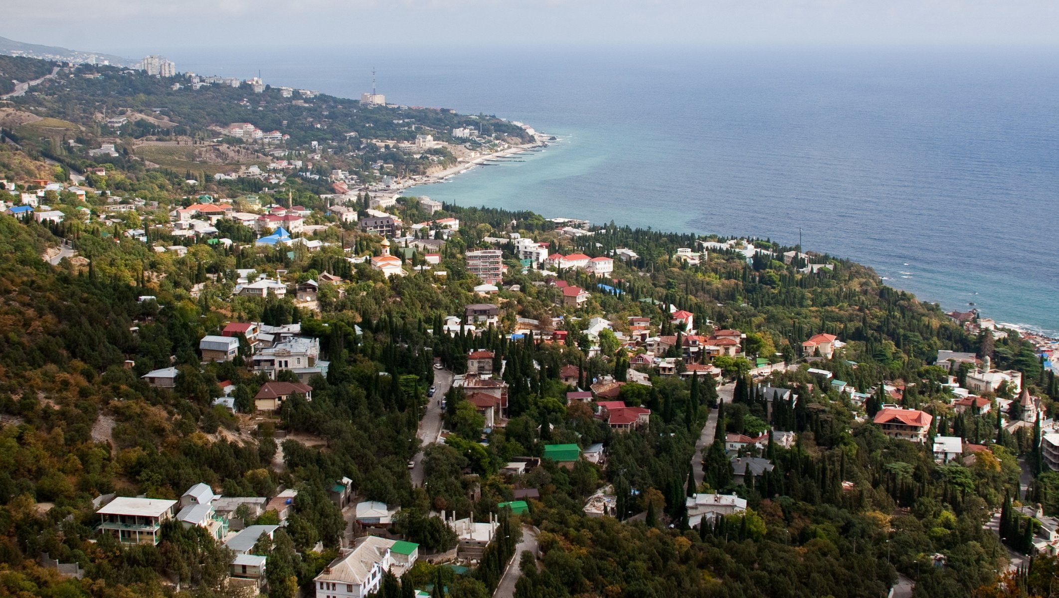 costa case crimea yalta dall alto città foto