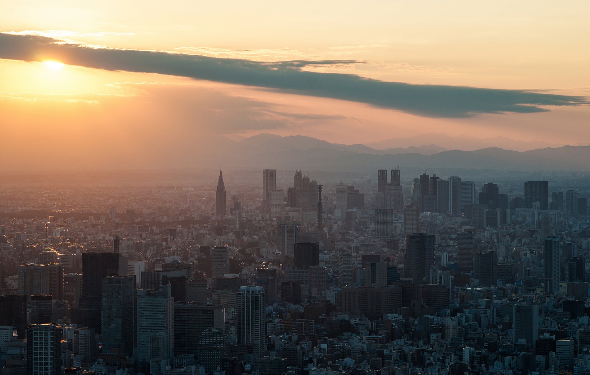 tokyo coucher de soleil soleil shinjuku tokyo skytree bâtiments gratte-ciel