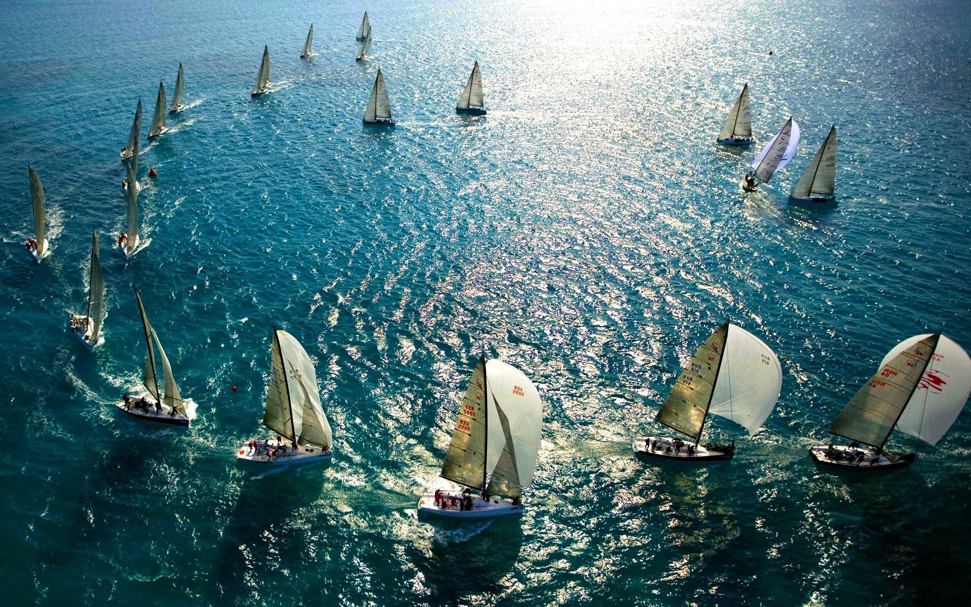 mer océan mâts yachts voiles