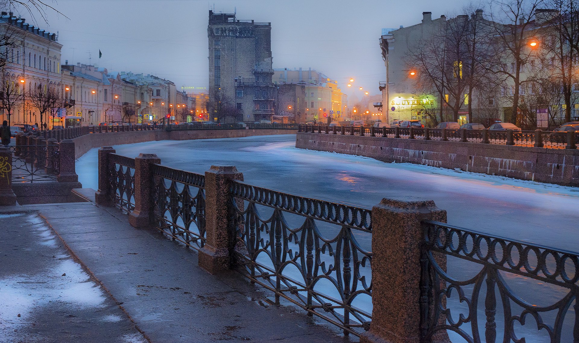 saint-pétersbourg peter russie rivière hiver saint-pétersbourg soirée saint-pétersbourg leningrad