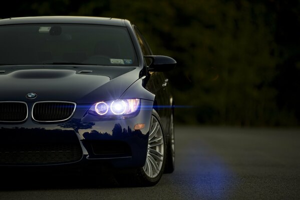 Stylish BMW on a dark background