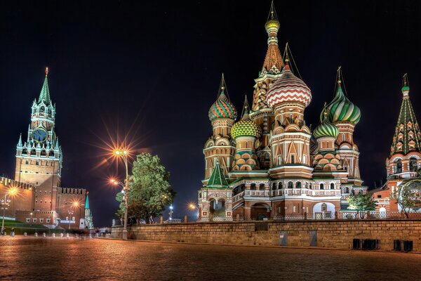 View of Red Square, night