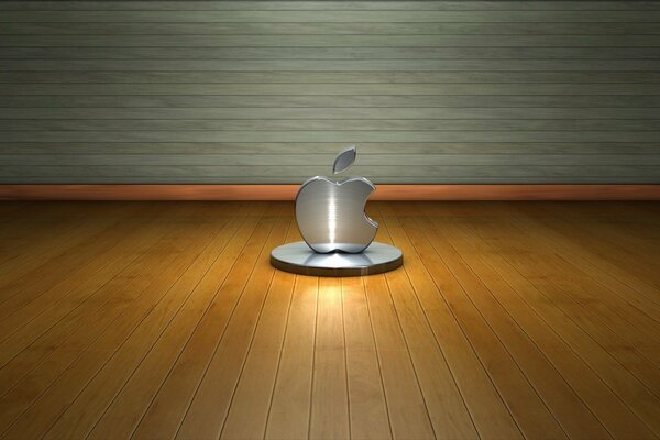 Logo Apple in metallo in stile hi-tech