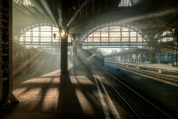 The sun s rays at the Vitebsk railway station