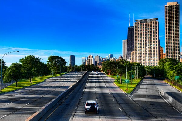 Routes dans la ville de Chicago aux États-Unis