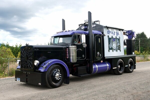 Peterbilt 379 tractor on the road