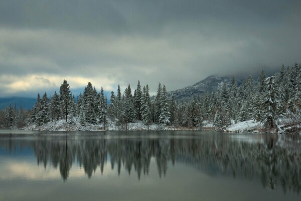 Fraîcheur de l eau froide du lac de montagne