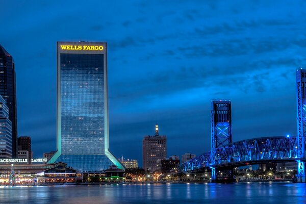 Florida skyscrapers on the riverbank