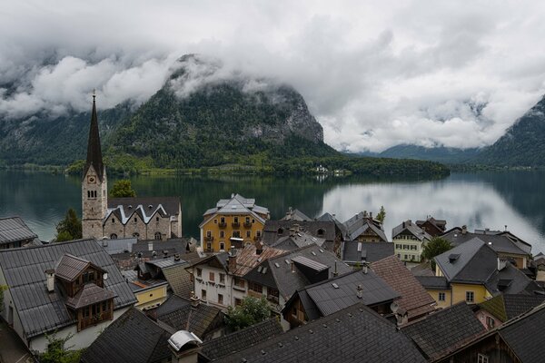 Low clouds in the mountains of Austria